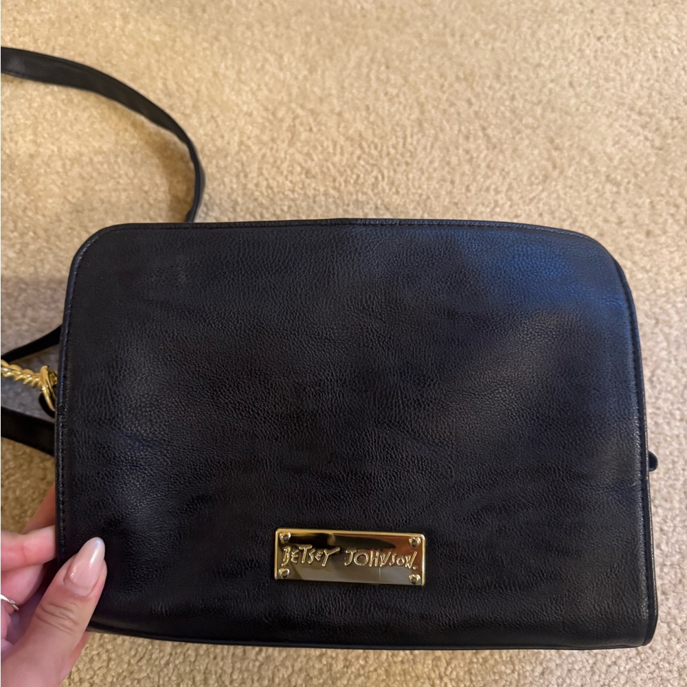 Betsey Johnson Black Sequin Bow Crossbody Bag - Picture 5 of 6